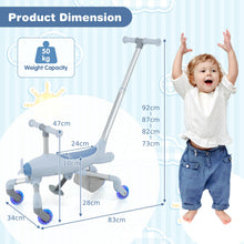 Load image into Gallery viewer, 2 in 1 Kids Ride on Push Car, Push Along Car with Adjustable Handle, LED Lighted Wheels
