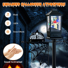 Load image into Gallery viewer, 155 cm Halloween Lamp Post Sound-Activated with Black Snowy Effects
