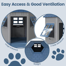 Load image into Gallery viewer, Outdoor Dog House with 2 Windows and Skylight for Small Medium Dogs
