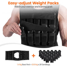 Load image into Gallery viewer, Weighted Vest, 20kg Fitness Weight Vests with Adjustable Buckles &amp; Mesh Bag
