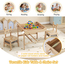 Load image into Gallery viewer, Kids Table and Chairs 4 in 1 Wooden Activity Desk Set (Robot Shape)
