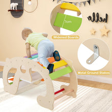 Load image into Gallery viewer, Kids Climbing Frame, Toddler Rocking Horse with Backrest &amp; Seat, Indoor Wooden Arch Climber for 1+ Years Old Boys Girls
