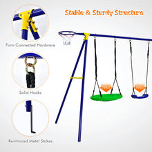Load image into Gallery viewer, Kids Swing Set Metal Swing A-Frame with 2 Swings
