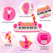 Load image into Gallery viewer, 31 Keys Kids Piano and Stool with Adjustable Microphone
