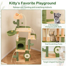 Load image into Gallery viewer, 160 CM Cactus Cat Tree with Sisal Scratching Posts for Indoor Cats
