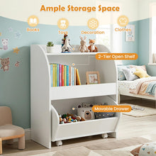 Load image into Gallery viewer, 2 Open Shelves &amp; Anti-toppling Kit, Wooden Children Storage Cabinet
