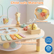 Load image into Gallery viewer, 7-in-1 Toddler Activity Table Montessori Sensory Toy for 12 Month+ Wooden Musical Play Table
