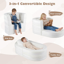 Load image into Gallery viewer, Kids Sofa Bed, 3-in-1 Convertible Modular Toddler Play Couch Lounger
