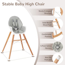 Load image into Gallery viewer, High Chair for Babies and Toddlers, Wooden Baby Highchair
