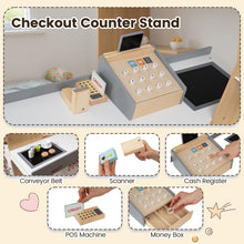 Load image into Gallery viewer, Kids Grocery Store Playset Wooden Pretend Play Supermarket with Shopping Cart
