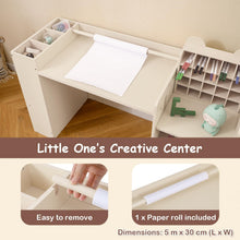Load image into Gallery viewer, Wooden Toddler Craft Desk with Removable Paper Roll Holder &amp; Cubby Cabinet
