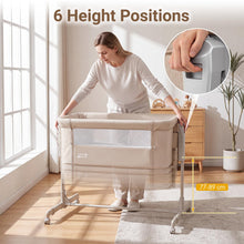 Load image into Gallery viewer, Bedside Crib with 4 Castors, Extendable Legs, Removable Mattress
