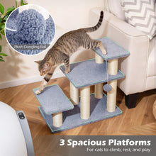 Load image into Gallery viewer, Cat Stairs, 3-Step Pet Easy Climb Ladder with Sisal Scratching Posts
