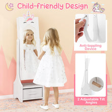 Load image into Gallery viewer, Kids Jewelry Cabinet with Full-Length Mirror
