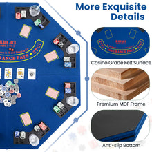 Load image into Gallery viewer, 1.2M/48 Inches Foldable Poker Table Top, 8-Player Professional Texas Hold¡¯em Poker Table Mat Layout
