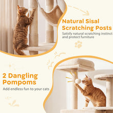 Load image into Gallery viewer, Cat Tree, 168cm Tall Modern Cats Tower with 2 Perches, Hammock
