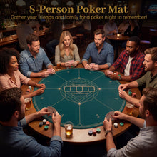 Load image into Gallery viewer, 8 Player Foldable Texas Holdem Table Layout Mat
