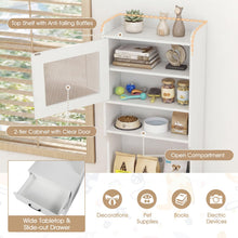 Load image into Gallery viewer, Wooden Cat House with Adjustable LED Light, Charging Station, Storage Shelves, Drawer

