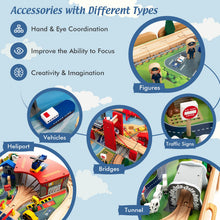 Load image into Gallery viewer, 2 in 1 Kids Wooden Train Track Set and Table
