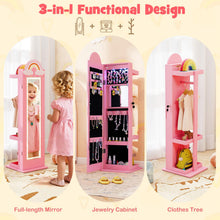 Load image into Gallery viewer, Kids Jewelry Cabinet Standing Children Jewelry Organizer
