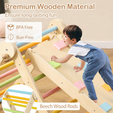 Load image into Gallery viewer, 3-in-1 Pikler Triangle Climbing Set with Dual-Side Ramp and Adjustable Climbing Triangle
