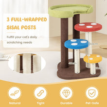 Load image into Gallery viewer, Cat Tree, 94cm Mushroom Cat Climbing Tower with Scratching Posts, Padded Top Perch
