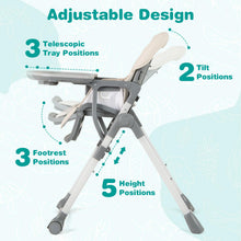 Load image into Gallery viewer, Portable Adjustable Highchair with Footrest and Detachable Tray for Babies
