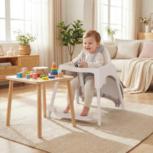 Load image into Gallery viewer, 4-in-1 Convertible Baby High Chair with 2 Heights Removable Double Tray
