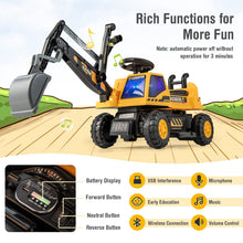 Load image into Gallery viewer, Kids Ride On Excavator with Rotating Seat and Underneath Storage
