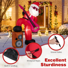 Load image into Gallery viewer, 8.4 Feet Inflatable Santa Claus Pre-lit Xmas Santa Playing Guitar with Music
