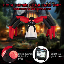 Load image into Gallery viewer, Halloween Inflatable Spider Blow Up Yard Scary Spider with Red Tunnel Light Eyes
