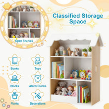 Load image into Gallery viewer, Kids Bookshelf, 3-Tier Wooden Toddler Book Toy Organizer
