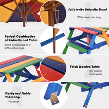 Load image into Gallery viewer, Wooden Children Garden Table and Bench Set with Removable Umbrella

