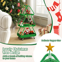 Load image into Gallery viewer, Christmas Tree Storage Cart 3-Tier Rolling Xmas Cart with Topper Star
