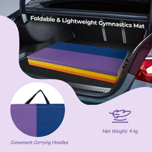 Load image into Gallery viewer, Gymnastics Mat Tri-Fold Thick Tumbling Mat with Hook and Loop Fasteners
