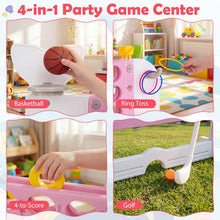 Load image into Gallery viewer, Height Adjustable Drop-4 Game with Ring-toss, Basketball, Golf Club, Balls
