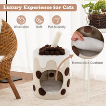 Load image into Gallery viewer, 67cm Cat Tree, Boba Cute Cats Condo with Scratching Post, Dangling Ball and Soft Cushion
