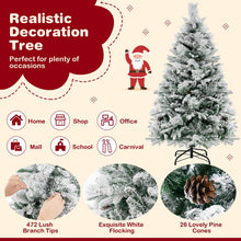 Load image into Gallery viewer, 4.5FT Pre-lit Snow-flocked Artificial Christmas Tree
