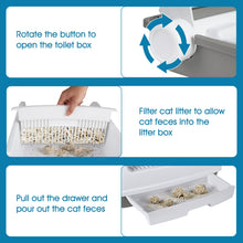 Load image into Gallery viewer, Semi-auto Splash-proof Cat Toilet with Drawer-type Potty Tray
