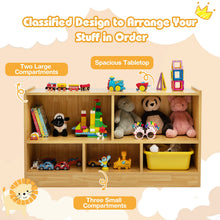 Load image into Gallery viewer, 5-Cubby Wooden Kids Storage Shelf Unit
