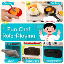 Load image into Gallery viewer, Kids Kitchen Playset Pretend Play Kitchen with Realistic Sounds and Lights
