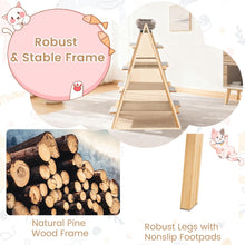 Load image into Gallery viewer, Foldable Cat Climbing Furniture with Ladder Design and Upholstered Top Perch
