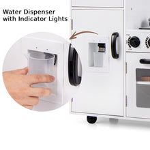 Load image into Gallery viewer, Kids Play Kitchen, Wooden Toy Kitchen with Stoves, Sink, Lights, Sounds, Water Dispenser
