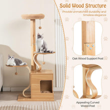 Load image into Gallery viewer, Wooden Cat Tree, 129cm Tall Cat Tower

