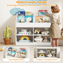 Load image into Gallery viewer, Kids Bookshelf, Wooden Toddler Toy Organizer
