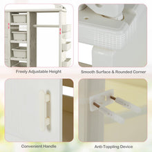 Load image into Gallery viewer, Kids Clothes Closet, Children Dress up Storage Unit with Clothes Rail, Toy Bins, Shelves &amp; Side Baskets
