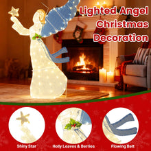 Load image into Gallery viewer, Pre-lit Christmas Angel, 3D Glittered Angel with LED Lights
