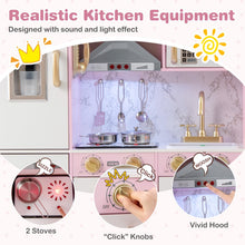 Load image into Gallery viewer, Kids Kitchen Playset Pretend Wooden Play Kitchen with Apron for 3+ Years Old
