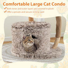 Load image into Gallery viewer, Multi-level Wood Cat Tree Tower Kitten Activity Center with Solid Trunk
