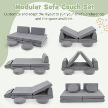 Load image into Gallery viewer, 6-Piece Kids Play Sofa Set, Convertible Toddler Couch
